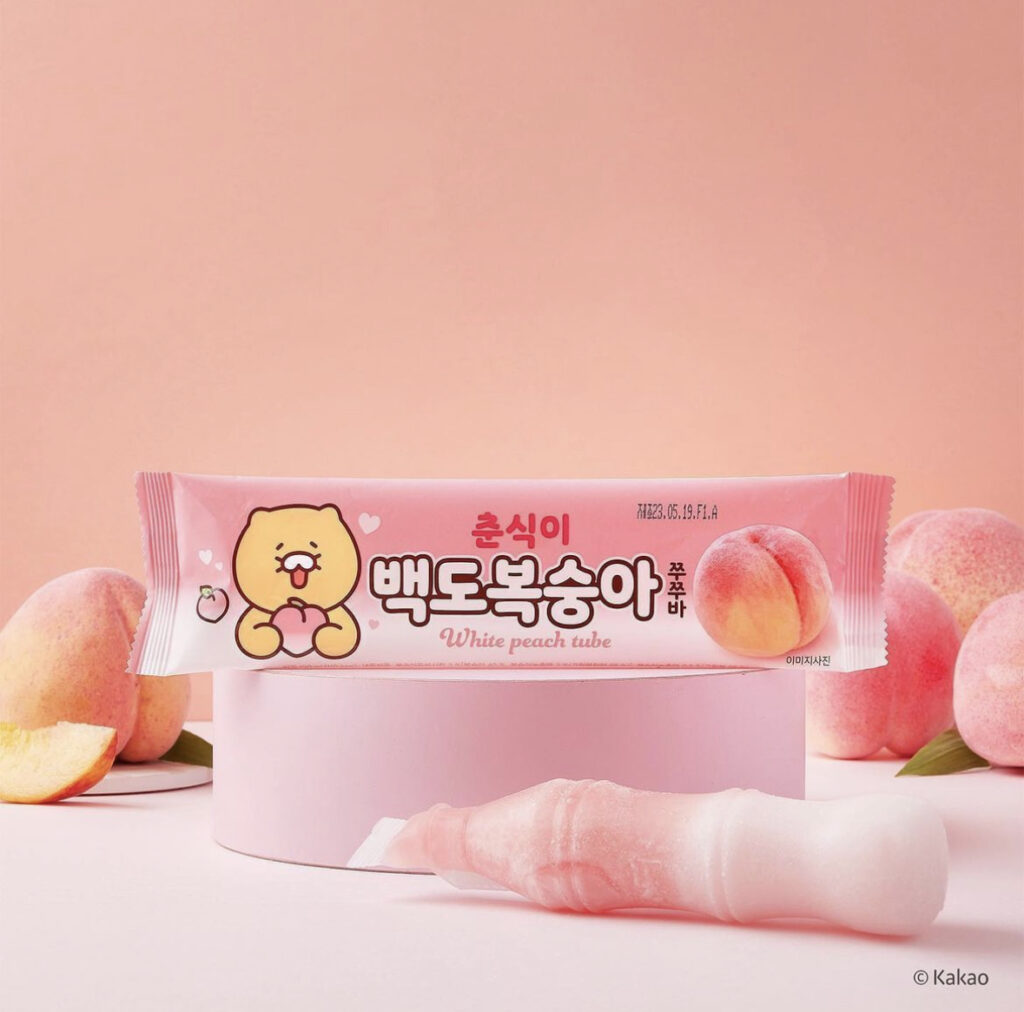 신상 아이스크림 춘식이 백도 복숭아